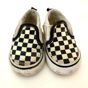 Baby checkered Vans sneaker shoes US toddler size 3 play condition